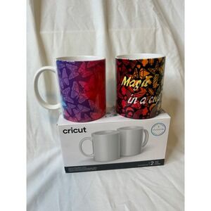 Cricut Butterfly Magic in a Cup‎ Ceramic Coffee Mugs Set of 2